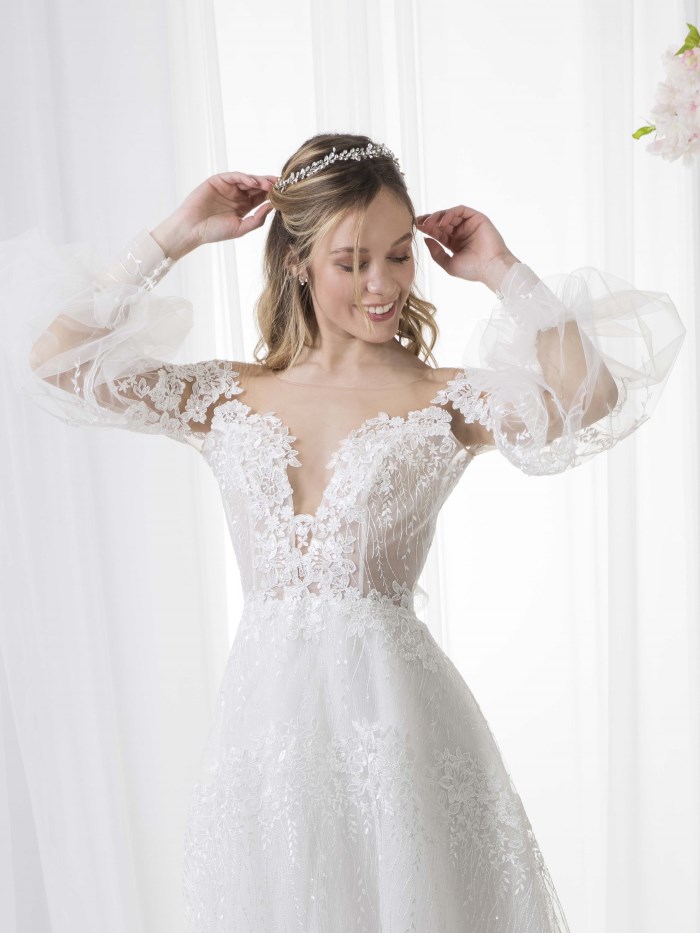 Abito da sposa in pizzo  - S455 